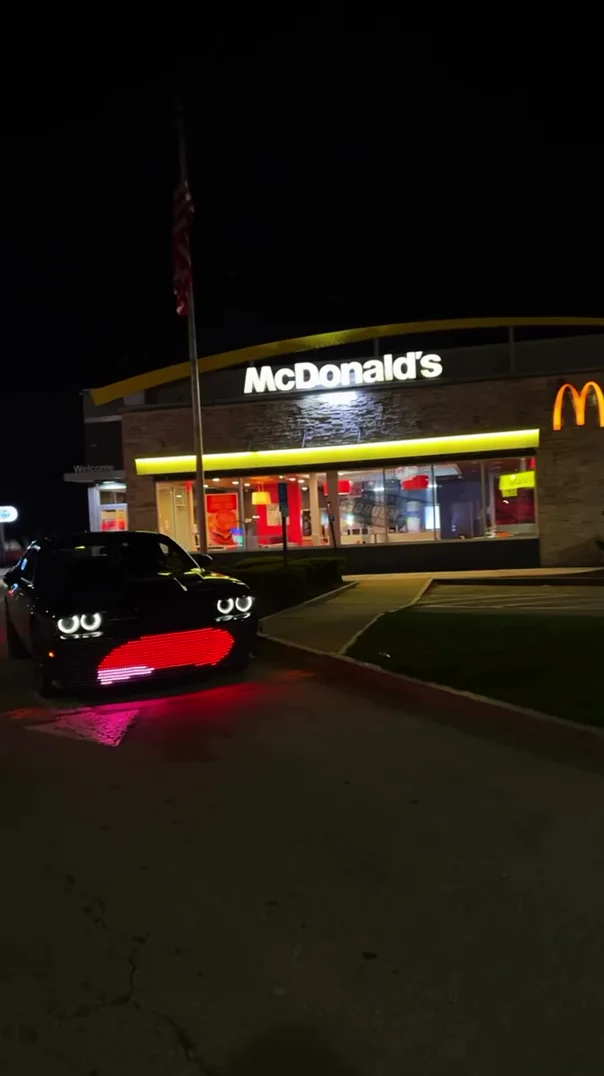 take on me 😂 #cars #hellcat #lights #funny #80s #takeonme